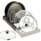 KOOSREEL Expanding Cookware Organiser & Expandable Pans Organiser Rack, Pantry Cupboard Bakeware Lid Plate Holders, Space saving storage for pan lids, baking trays - Grey