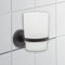 IPEA Zahnputzbecher Selbstklebender zur Wandmontage - Kein Bohren erforderlich - Modernes Design - Zahnbürstenhalter für Zahnbürsten und Zahnpasta für Bad, Dusche, Zuhause – Schwarz-Halterung zur Wand