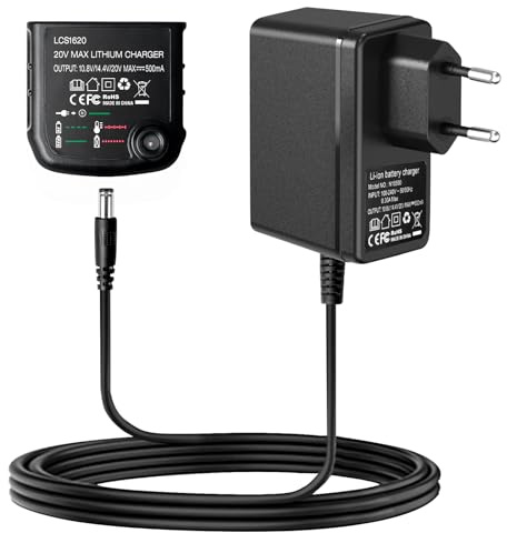 Ladegerät Kompatibel mit Black & Decker, Ladegerät Lithium 18V/20V Lithium-Akku BL2018 BL2018-XJ LBXR20-OPE LBXR20 LB20 LBX20 LBX4020 LB2X4020 LBXR2020-OPE BL1514 LBXR16