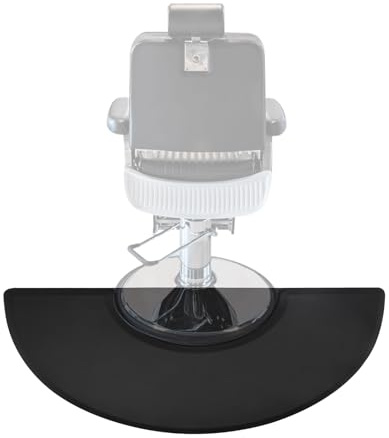 awolsrgiop Salon, tappetino per pavimento anti-affaticamento, 90 x 150 cm, spessore 18 mm, per sedia base a semicerchio, in PU/PVC, impermeabile e antiscivolo, nero