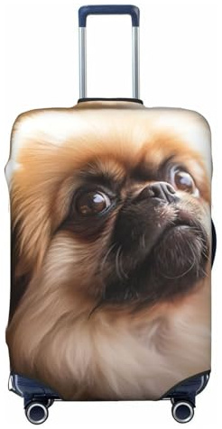 Wangxyozdp Reisegepäckhülle mit Mops-Aufdruck, Gepäck, Koffer, Schutzhüllen, 45,7 - 81,3 cm (18 - 32 Zoll), Schwarz , L