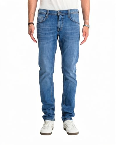 MUSTANG Jeans Herren Oregon Tapered Slim Fit Denim Blue - Hosen Herren - Jeanshosen für Männer - 1017123 5000 682 (Blau)