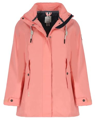 Dry Fashion Damen Funktionsmantel Leer - Funktionsjacke Fuchsia, Größe 38 | Wind- & wasserdicht, Atmungsaktiv, Verschweißte Nähte, 2-Wege-Reißverschluss abgedeckt, Kapuze abnehmbar, Taillenregulierung