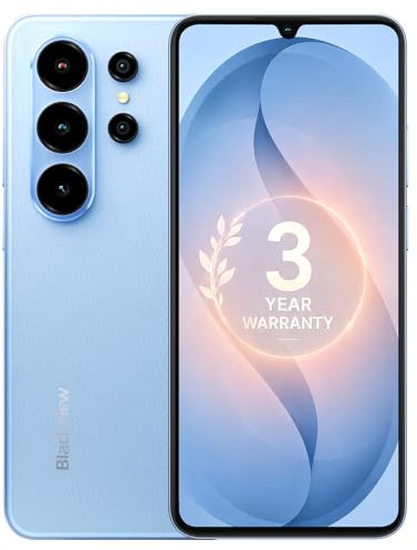 Blackview WAVE 10C AI Smartphone 128GB Android 16 Unlocked Phone,6.88 Large Screen,Mobile Phones 16GB+128GB/1TB, Dual SIM 32MP+13MP, Face ID/GPS/OTG,3 Year Warranty Blue