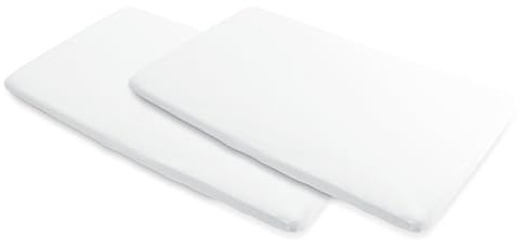 Maxi-Cosi Merlin 2-in-1 Wasserdichte Bettlaken, Bettwäsche für Babybett, Wasserdichter Matratzenschutz, Spannbettlaken für Maxi-Cosi Merlin Beistellbett, 2er-Set, Weiß