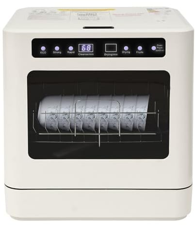 Lavastoviglie da tavolo, mini lavastoviglie da 800 W, con 4 modalità di pulizia, asciugatura ad aria calda e pulizia UV, luce LED per cucina, campeggio, ufficio
