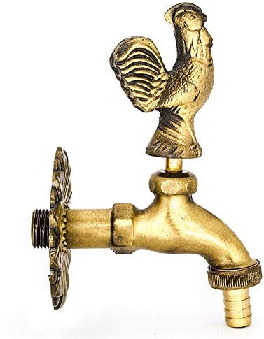 Montserrat Robinet de jardin décoratif motif coq avec raccord de tuyau ø 21 mm (1/2)