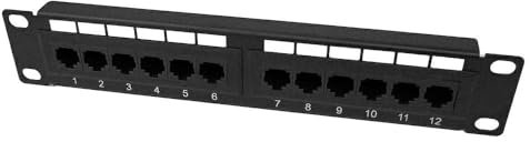 Mach Power ar-pp10u5 – 12 Panneau de Brassage pour Rack de 10, 12 Ports RJ45 U/UTP Cat 5e