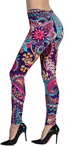 Ndoobiy Bedruckte Leggings, Basic, Workout, Yoga, Buttery Smooth, Damen-Leggings, B Mandala, 12-24