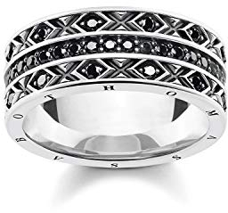 THOMAS SABO Damen Ring asiatische Ornamente 925 Sterlingsilber, Geschwärzt TR2170-643-11
