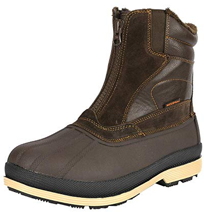 NORTIV 8 Stivali Uomo da Neve Stivali Invernali Classici Scarponcino Foderata Caldo Antiscivolo Comode Nero,Size 41.5,Marrone Nero,170410