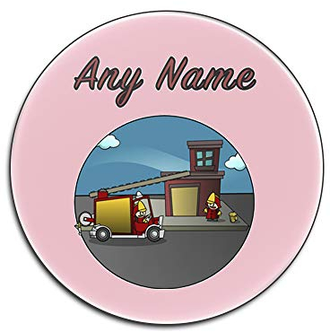 UniGift – Set von 4 x Feuerwehrstation aus glänzendem Hartfaserplatte (Besatzungs-Designfarbe) mit Namensnachricht Einzigartig – Matte Pad Job Feuerwehrmann Motor Truck Emergency 999 Brigade, rose,