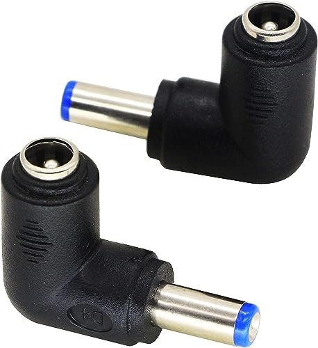 zdyCGTime Adaptateur Mâle-Femelle DC5.5x2.1mm à Angle de 90 degrés DC5521 5V DC Adaptateur de Prise d'alimentation Coupleur de tête d'alimentation pour Tablette PC/Moniteur/Routeur.2Pièces