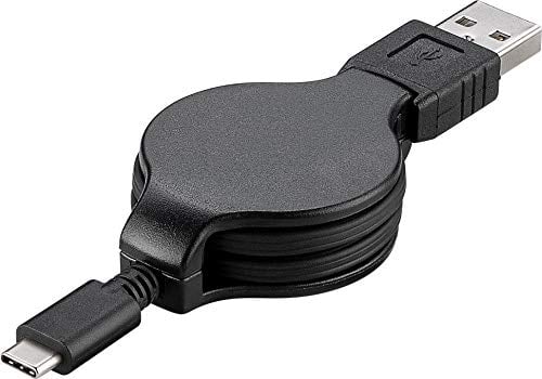 PremiumCord Wickelkabel USB-C 3.1 auf USB 2.0 Verbindungskabel 1m, Lade- und Datenkabel, USB 3.1 Typ C Stecker auf USB 2.0 Typ A Stecker, 3X geschirmt, Farbe schwarz, Länge 1m, ku31cn1bk
