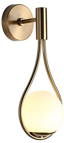 LANMOU Moderne Glas Globus Kupfer Wandleuchten, Goldene Wandleuchte für Bett, E27 LED Glaskugel Wandlampe Bar Küche Esszimmer Kinderzimmer Restaurant Korridor Bedside Wandbeleuchtung,Warm light