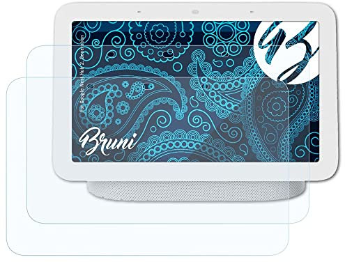 Bruni Screen Protector compatible with Google Nest Hub 2. Generation Protector Film, crystal clear Protective Film (2X)