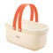 MARMODAY Panier de douche portable en plastique avec poignée Blanc 31,5 x 17,8 x 15,6 cm