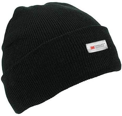 HeatGuard Thinsulate Wintermütze für Herren und Damen, Unisex, 3 m, Schwarz