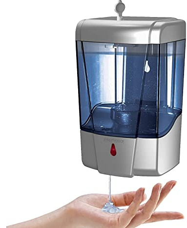 interhasa! Handdesinfektionsmittelspender, Wandmontage, automatischer kommerzieller Flüssigseifenspender, Flüssigkeit/Gel, berührungslos, Handseife, Desinfektionsmittel, Spender für Küche, Badezimmer,