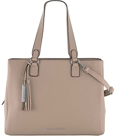 Von Cronshagen Shopper Vatten Bolmen | Einkaufsshopper aus hochwertigem Kunstleder | schicke Tasche für Damen | mit Zwei großen Hauptfächern (beige)