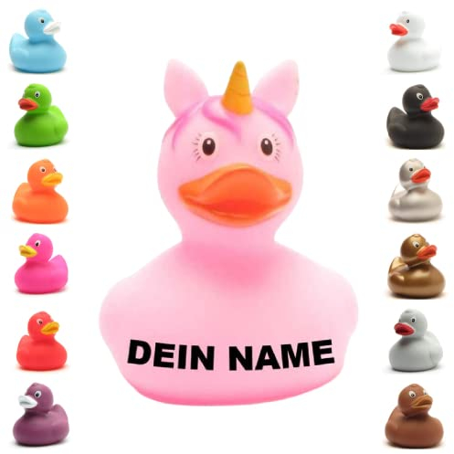 Badeente - personalisierbar (Einhorn pink)