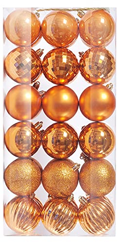 36 palline di Natale ornamenti per albero di Natale infrangibili decorazioni per albero di Natale palla da appendere per feste di nozze decorazioni decorative in vetro con nappa (bronzo, taglia unica)