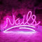 SYLHOME Nails Led Neon Light Sign Pink Business Wall Windows Sign Decor Nails Bar Beauty Salon Girls Bedroom Hanging Light Up Sign USB Birthday Christmas Gifts Makeup Decor 15.75X8.7