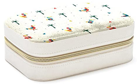 Dodo Schmuckkästchen mit Vogelmuster, tragbar, für Reisen, Schmuck, Organizer, Etui, Ohrringe, Ringe, Halsketten, Display-Aufbewahrungsbox, für Frauen, Mädchen, Brautjungfern, Geschenke