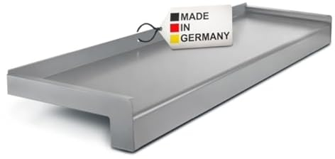 TJ Davanzale esterno in alluminio argento E6/EV1 225 mm x 1800 mm/robusto davanzale esterno in alluminio argento/davanzale in alluminio facile da montare per esterni e davanzale esterno Made in