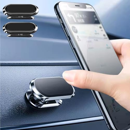 ATURMC Soporte Móvil Coche (2 Piezas), Suporte Magnetico Telemovel Coche[360° Rotación],Accesorios Coche Compatible con Smartphone/iPhone16/15/14/13/12~6/Samsung/Huawei, etc, (Negro)