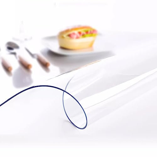 Housse De Protection en PVC Transparent pour Nappe, Film De Protection Imperméable en Verre Plastique Souple De 1 Mm D'épaisseur, Tapis De Chaise, Coiffeuses (55x120cm/22x47in)