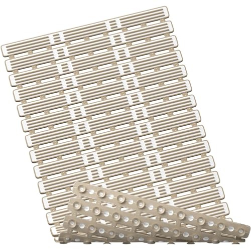 XIYUNTE Badewannenmatte rutschfest, 68x40cm Duschmatte rutschfest, 100% BPA-frei und latexfrei Antirutschmatte Badewanne, Duschmatte schimmelresistent und zuschneidbar Antirutschmatte Dusche - Braun
