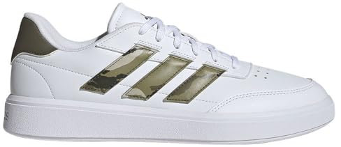 adidas COURTBLOCK Shoes, Zapatos Hombre, Cloud White/Olive strata/Shadow Olive, 44 EU