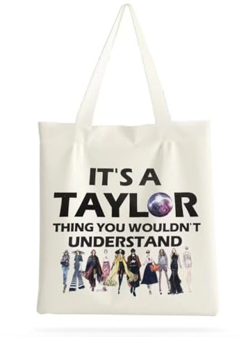 Herton TS Album Inspirierte Stofftasche Bedruckt, Tay Aesthetic Sängerin Gestaltung Tasche Damen Elegent Canvas Tote Bag Jutebeutel Einkaufstasche Musikliebhaber Geschenk für Sängerin TS Fan (Mode)