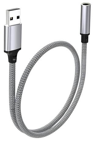 USB 3,5 Mm Stereo Jack Audio Adapter, USB Interface Cuffie, Scheda Audio Esterna Adattatore USB Jack per Cuffie, Microfono, Altoparlante, Plug and Play, Compatibile con Più Dispositivi