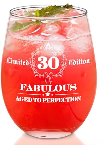 Joymaking 30th Birthday Gifts for Her: Wine Glass 17oz