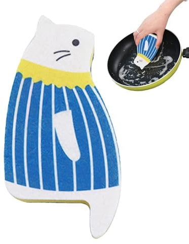 Katzenschwämme für Geschirr,Spülschwämme zum Geschirrspülen | Waschbecken-Katzen-Spülschwamm-Schrubber,Sink Cat Dish Sponge Scrubber Haushalts-Peeling- zum Geschirrspülen