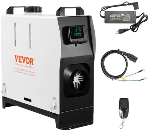 VEVOR Riscaldatore Diesel Tutto in Uno 5-8 kW, Riscaldatore ad Aria Diesel con Display LCD per Controllo Remoto, Riscaldamento Rapido per Interni di Camion, Roulotte e Camper