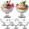 Eisbecher Glas 6 Stück 200ml Set, Eisschalen, Dessertgläser mit Fuß, Eisgläser, Dessertschalen für Eiscreme, Desserts, Eis, Vorspeise, Cocktails, Dessertgläser, Eiscremegläser (6-teiliges Set - 200ml)