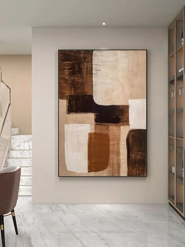 KDOVOXB Große nordische Wandkunst, abstraktes Gemälde, Beige, Braun, Malerei, Textur, minimalistisch, abstrakt, Leinwandkunst, moderne Heimdekoration, 50 x 71 cm, ohne Rahmen