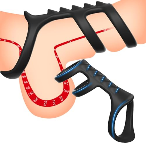 SMGKB 2024 Penisring Dreifacher Cockring Penis Ring Sexspielzeug Pennisring dehnbar Silikon - Cock Hodenring Extrem Potenzsteigerung Erektionshilfe Sextoy Penisringe für Männer