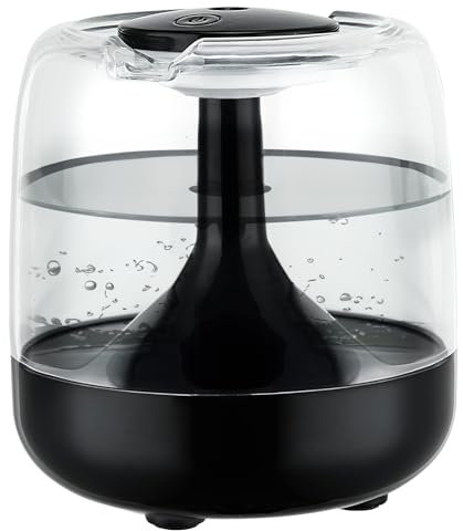 Humidifiers, 650ML Humidifier for Bedroom with Colorful Night Light, Quiet Humidifiers for Home and Plants, USB Desktop Humidifier Waterless Auto Shut-Off for Home Baby Bedroom Office Travel (Black)
