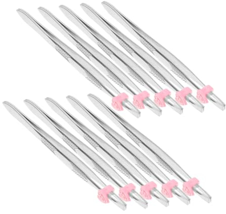 minkissy 24 Stück Augenbrauen-Clip-Pinzetten, Trimmer, Lockenwickler, verhedderte Wimpern, eingewachsene Nagelhautzangen