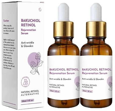 Bakuchiol Rejuvenation Retinol Serum mit Hyaluron für Anti-Wrinkle, Bakuchiol Retinol Serum, Bakuchiol Bio-Retinol Serum, Bakuchiol Retinol Verjüngungsserum for Anti-Wrinkle (30ml, 2PC)