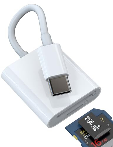 USB C SD Kartenleser(2in1)Micro SD TF Card Reader Adapter für iPhone 16 15 Pro Max für Apple Type C Foto Digitalkamera Speicherkarte Android MacBook Thunderbolt für iPad Kompatibel für Samsung S25 S24