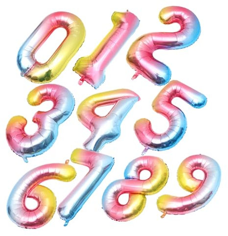 VILLFUL Decoración De Fiesta Globos Inflables De Números Aluminio Para Cumpleaños y Más
