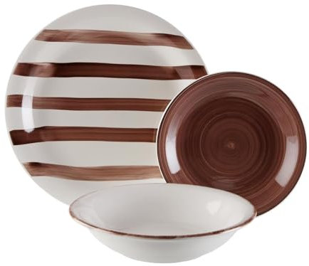 Vajilla Versa Ligia Marrón 26,5 x 26,5 cm 18 Piezas - Marca: Versa - EAN: 8420327569233