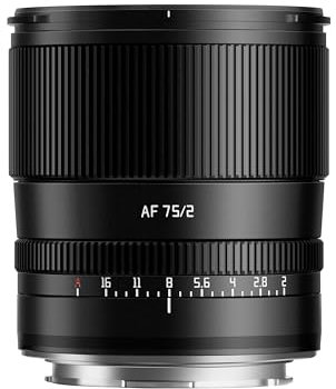TTArtisan 75mm F2.0 Metal Bodied Auto Focus AF Lens Compatible with Leica L Mount - Black