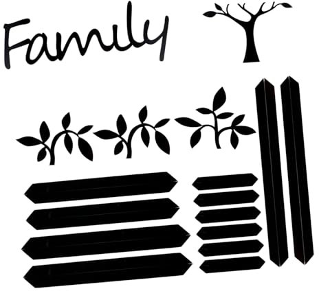 DIYEAH 1 Set Arredamento a Parete Decorazione Per Foto Di Famiglia Di Grandi Dimensioni Multiplo Cornici Cornice Adesivo Da Parete Albero Genealogico Arredamento Da Parete Nero Acrilico