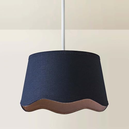 ValueLights | Mabel Small Navy Scallop Edge Linen Lamp Shade | Shades, Home Décor & Improvement Essential
